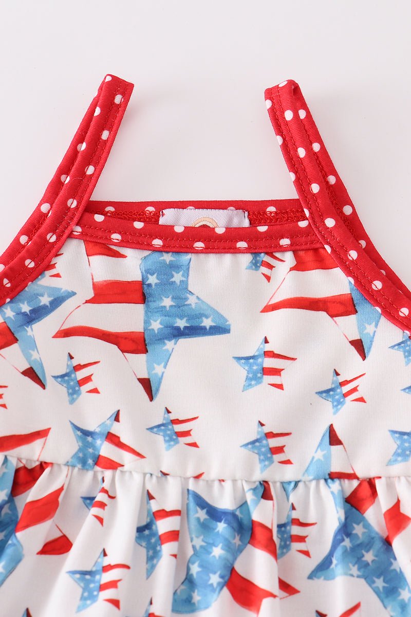 Red Patriotic Star Print Baby Set - Gibs+Grady