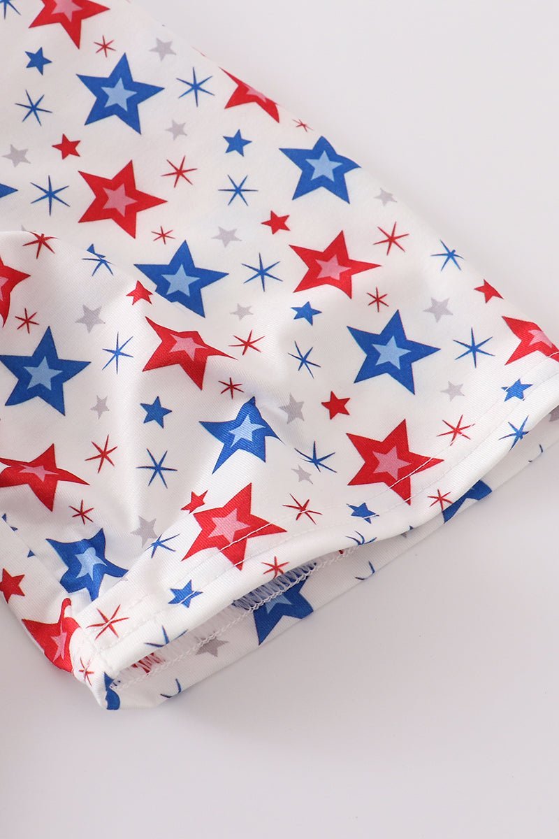 Red Patriotic Star Print Men Shirt - Gibs+Grady