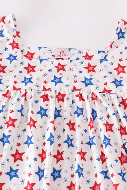 Red Patriotic Star Print Women’s Dress - Gibs+Grady