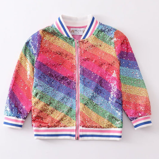 Sequin Bomber Jacket - Rainbow - Gibs+Grady