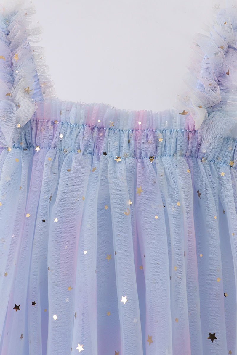 Star Strap Tulle Dress - Blue - Gibs+Grady