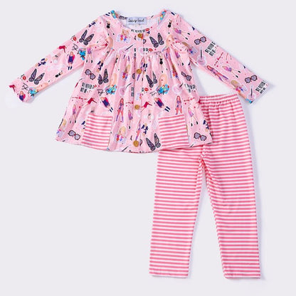 TS Print Pink Girl Pants Set - Gibs+Grady