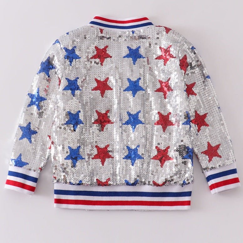 USA Patriotic Star Sequins Girl Jacket - Gibs+Grady