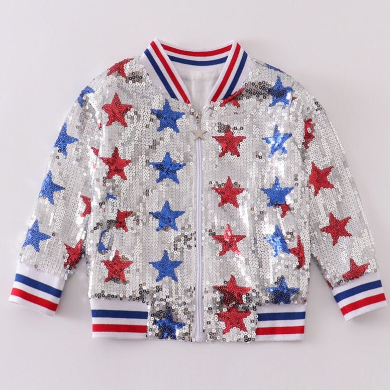 USA Patriotic Star Sequins Girl Jacket - Gibs+Grady