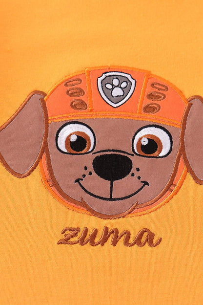 Zuma Character Applique Orange Boy Top - Gibs+Grady