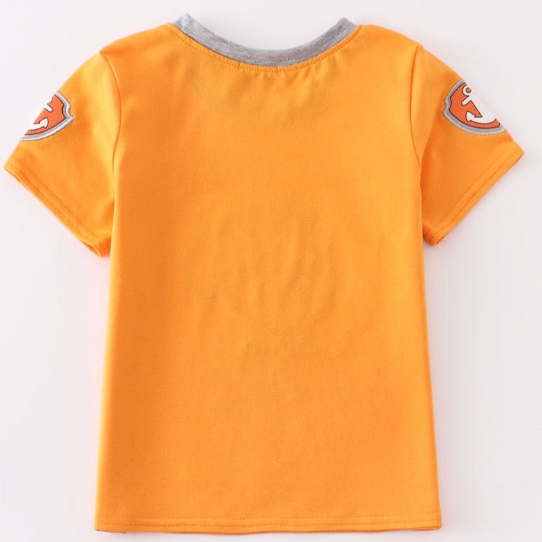 Zuma Character Applique Orange Boy Top - Gibs+Grady