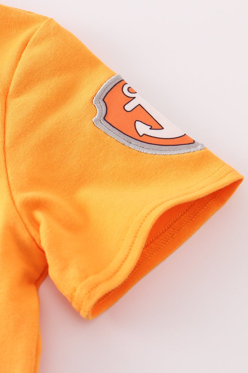 Zuma Character Applique Orange Boy Top - Gibs+Grady